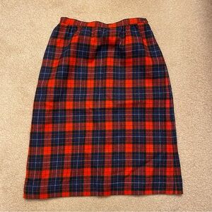 Vintage Pendleton Authentic Manson Tartan 100% WOOL Red Plaid Skirt